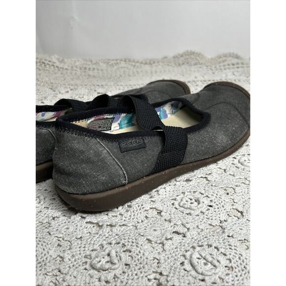 Keen Sienna Gray Mary Jane Shoes Canvas Women’s 10 Slip On Flats Casual Comfort - Picture 2 of 10